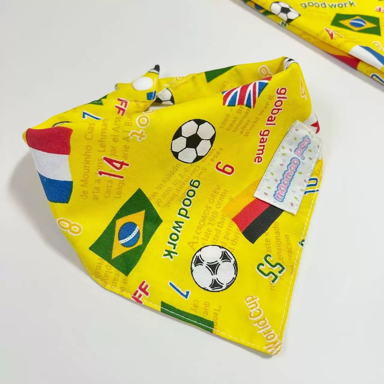 World Cup Soccer Dog Bandana – Adjustable Pet Drool Bib Scarf for Small & Medium Dogs